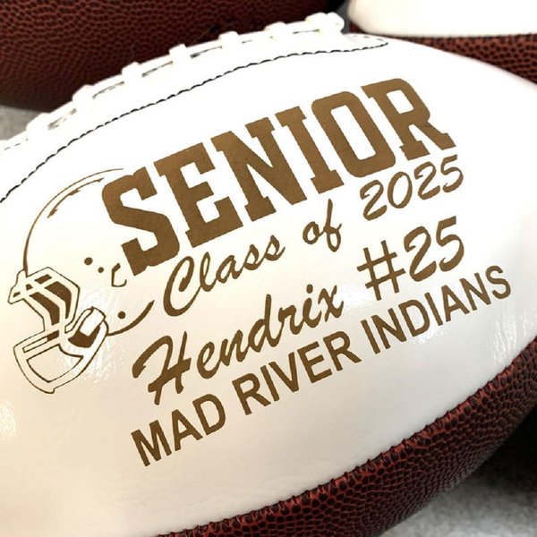 Personalized Leather Football with Name and Number, Competition Training Memorabilia, Senior Keepsake, Birthday Gift for Sports Fans/Players