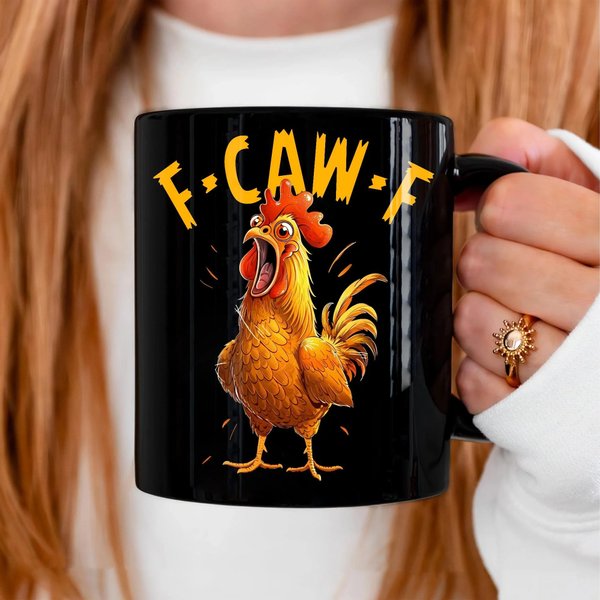 F-Caw-F Huhn Humor Becher, lustige Hahn Meme Kaffeebecher, lustige Huhn Becher, albern Bauernhof Tier Becher, Huhn Liebhaber Geschenk
