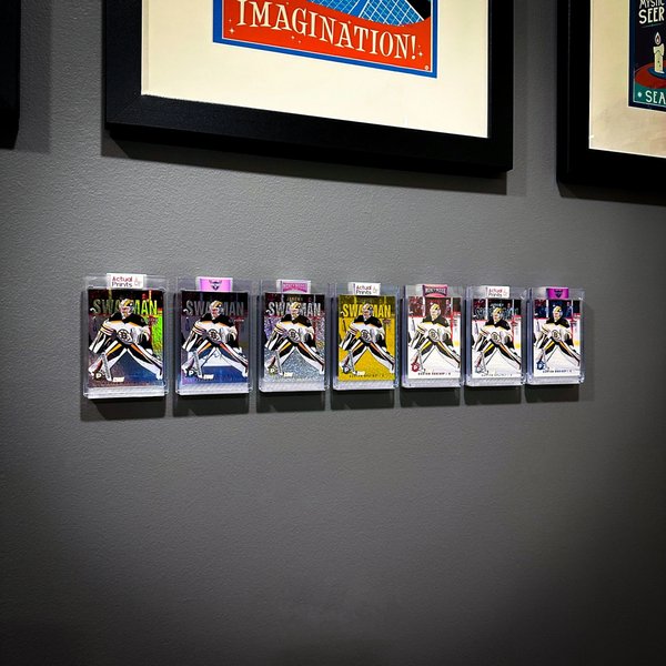 Trading Card Wall Display(Set of 4Pcs), Clear Card Holders with Magnetic Back, Collectible Card Organizers, Home Decor, Gift for Card Collectors/Kids