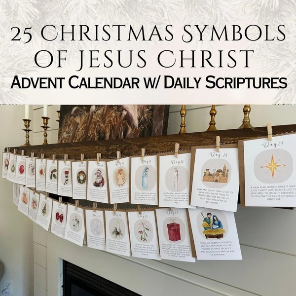 Weihnachtssymbole von Jesus Adventskalender: Skriptur Karten, Homeschool Kinder Geschenk
