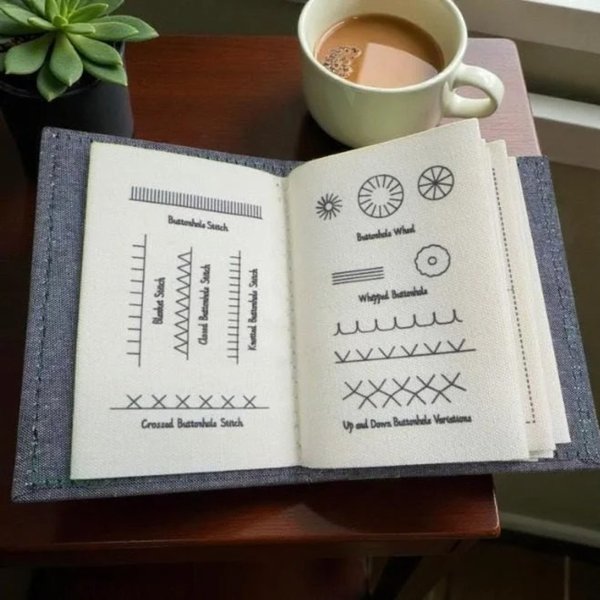 Embroidery Stitch Practice Book with Illustrated Patterns & Sewing Tools, Learn Hand Stitches in Compact Travel Kit, DIY Book Needlepoint