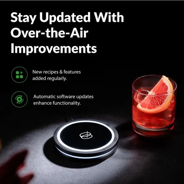 Automated Cocktail Machine for Home Bars with Interactive Lighting, No Guesswork & Effortless Drink Making, Coaster Only, Housewarming Gift for Family