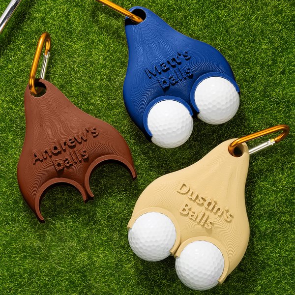 Personalized 3D Printed Text Funny Golf Ball Holder with Clip Golf Club Accessory Sports Birthday Christmas Gift for Golf Lover