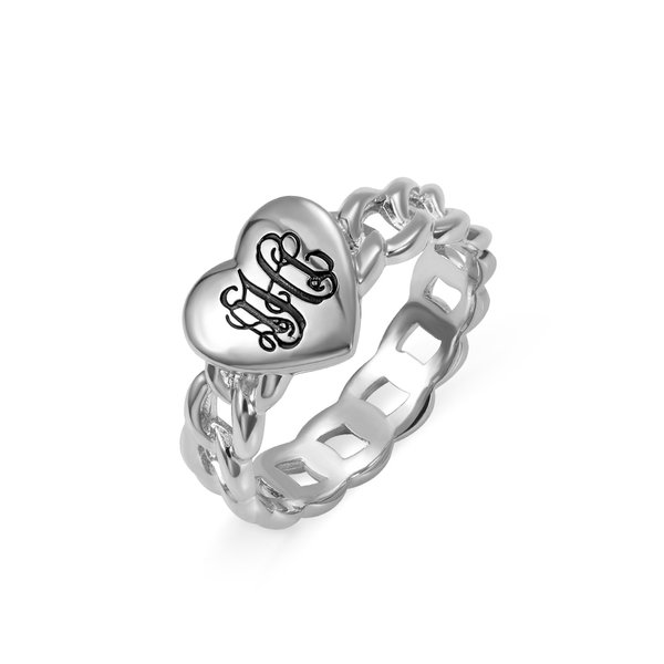 Personalized Filigree Monogram Ring with Custom Initial, Sterling Silver 925 Vintage-Style Jewelry, Elegant Gift for Women/Her