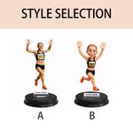 Photo personnalisée de course à pied en acrylique, figurine de coureur personnalisée avec nom, cadeau de bureau en acrylique transparent pour les coureurs/athlètes/amoureux de la forme physique.