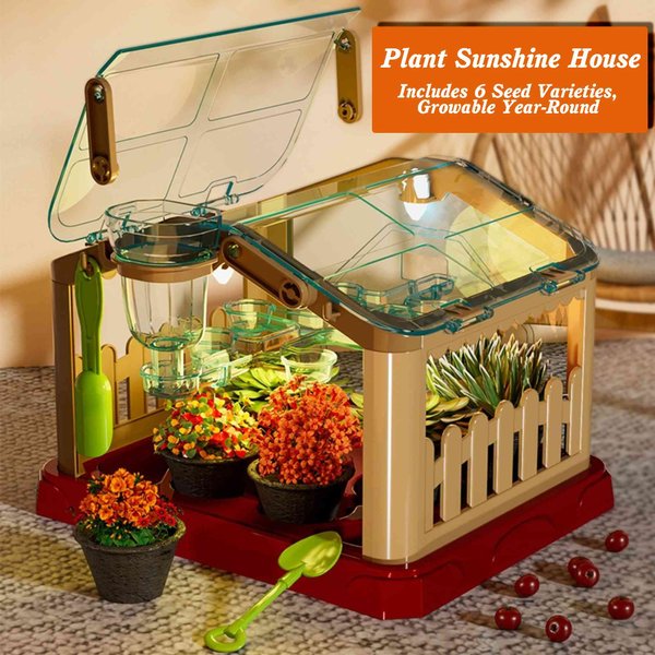 Kit de culture en serre d'intérieur pour enfants, jouet éducatif STEM pour la science des plantes, cadeau de jardinage tout au long de l'année pour garçons/filles