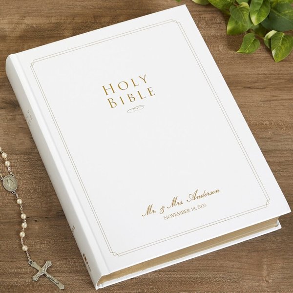 Personalized NIV Family Holy Bible with Name/Date, Religious Wedding/Newlywed Gift, Housewarming Gift for Couples