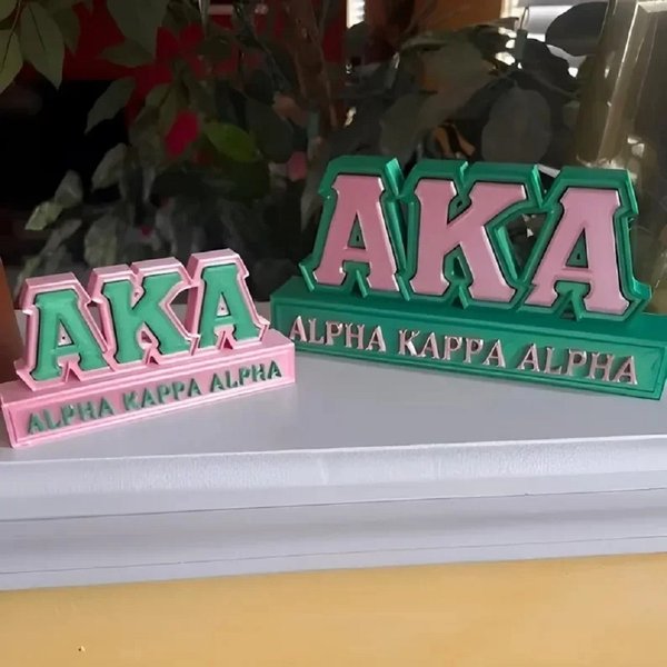 Custom Inspired Black and Gold Desk Name Plate, Multicolor Greek Letter Desk Name Plate, Sorority/Fraternity Keepsake, Gift for Sisters/Friends