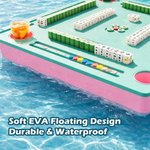 Floating Mahjong Table with Waterproof EVA Game Board, Pool Party Tray Gift for Game Lovers