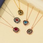 Personalized Dainty Birthstone Necklace with Text and Year Graduate Jewelry Class of 2025 Celebration Graduation Gift for Friends Classmates