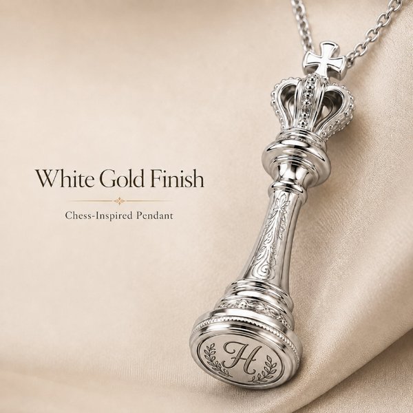Personalized Chess Necklace with Initial & Name, Wax Seal Design, Elegant Jewelry Gift for Her/Sisters/Women