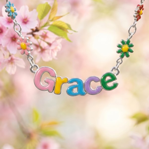 Collier de fleurs personnalisé avec nom Anniversaire Meilleur ami Cadeau pour les amoureux du style frais Adolescents Femmes Filles Étudiants