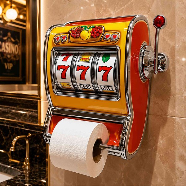 Retro Slot Machine Shaped Toilet Paper Holder, Slot Machine-Style Wall-Mounted Toilet Wall Decor, Restroom Accessory, Housewarming Gift for Friends
