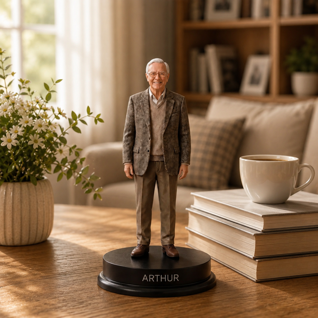 Finished personalized keepsake statue, look 1