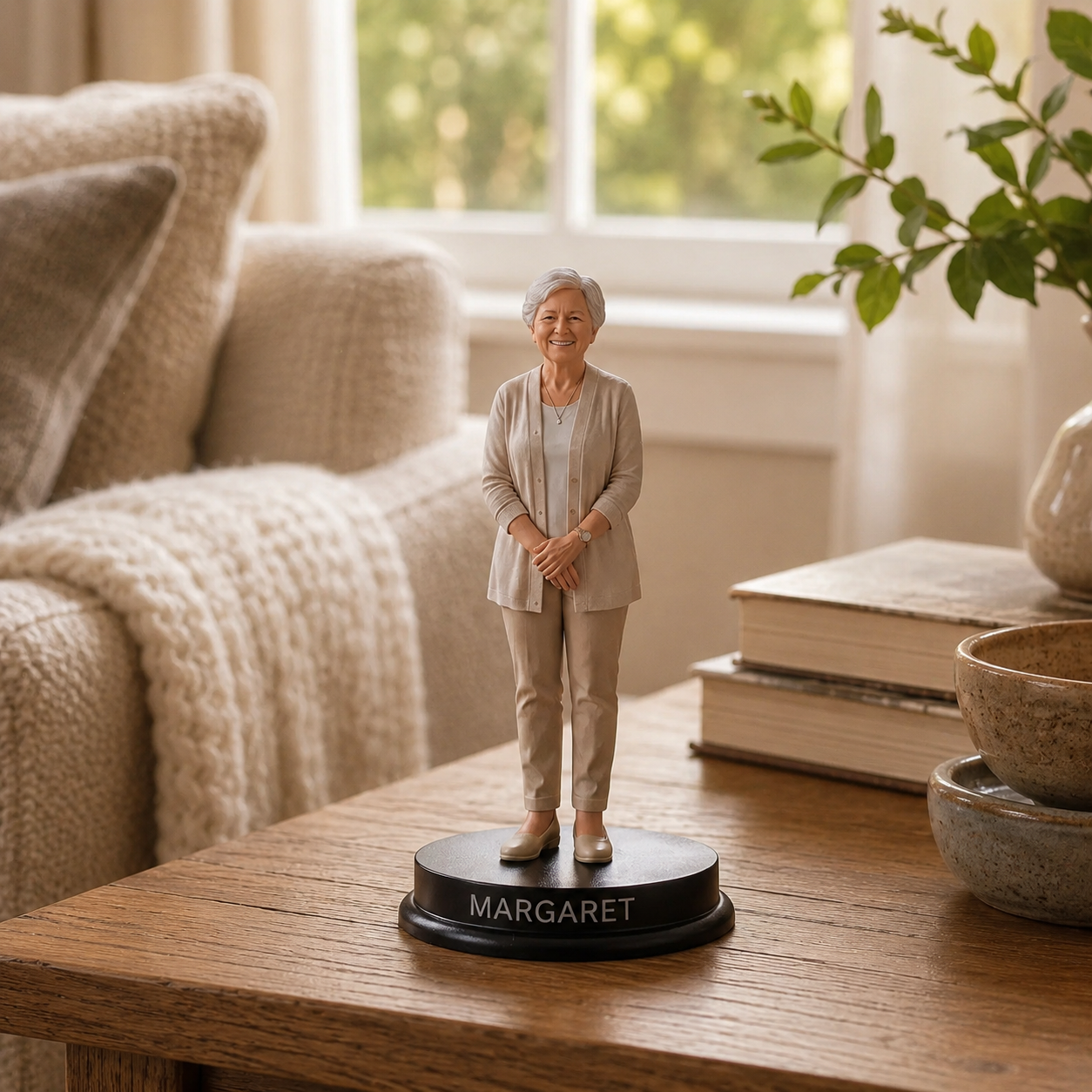 Finished personalized keepsake statue, look 2
