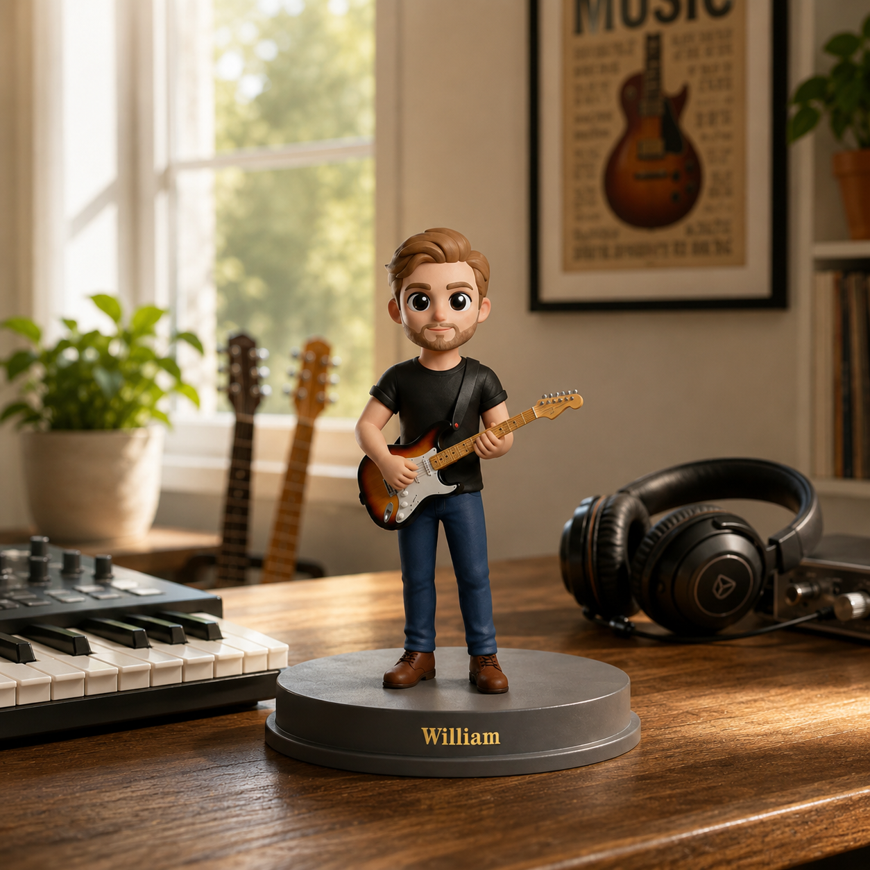 Finished custom guitar statue, look 1