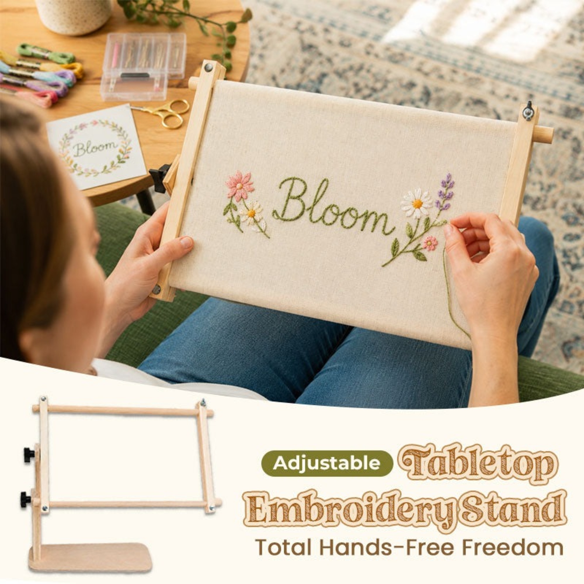 Adjustable Tabletop Embroidery Stand for Cross Stitch