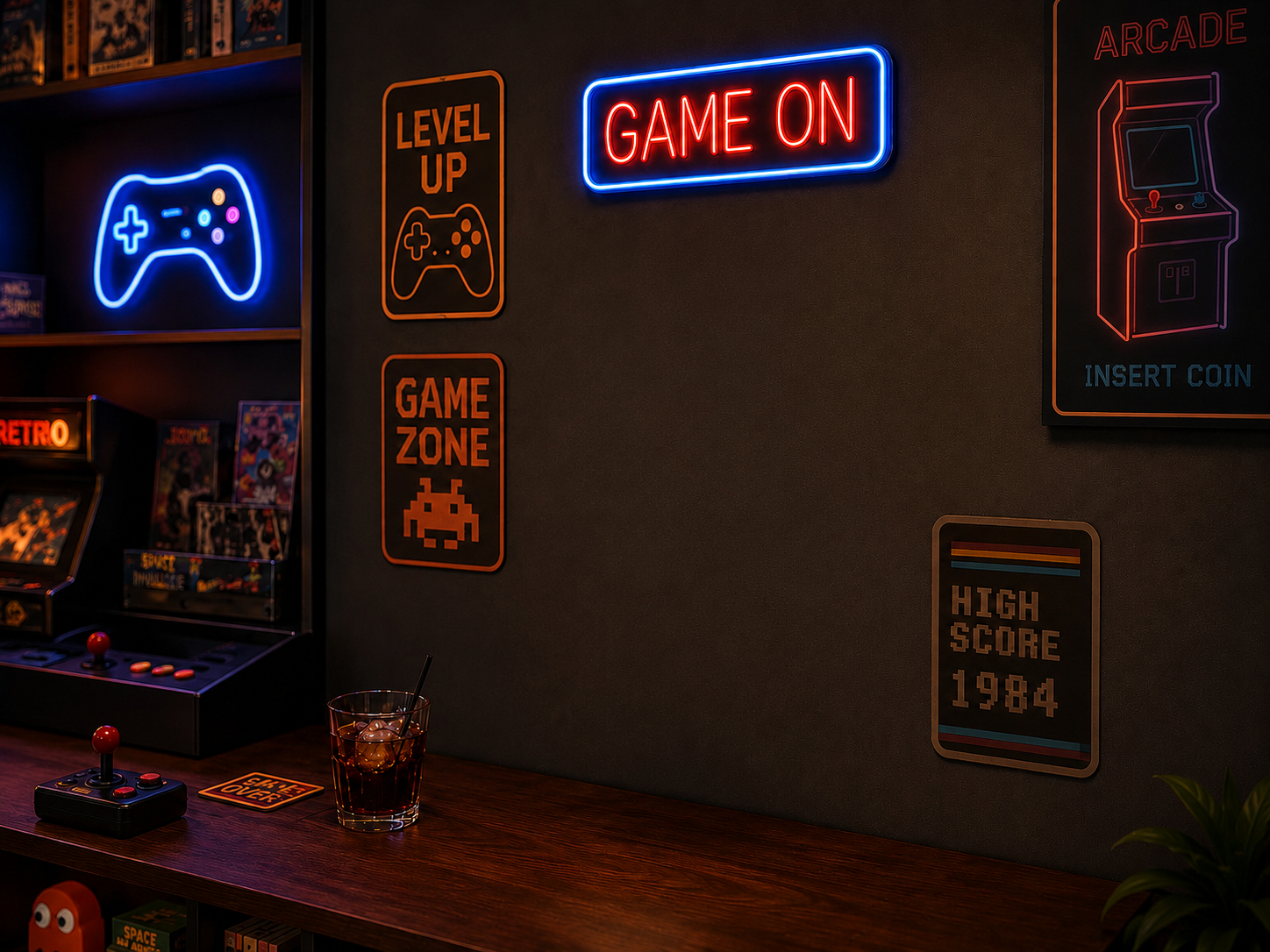 Game room before slot machine toilet paper holder