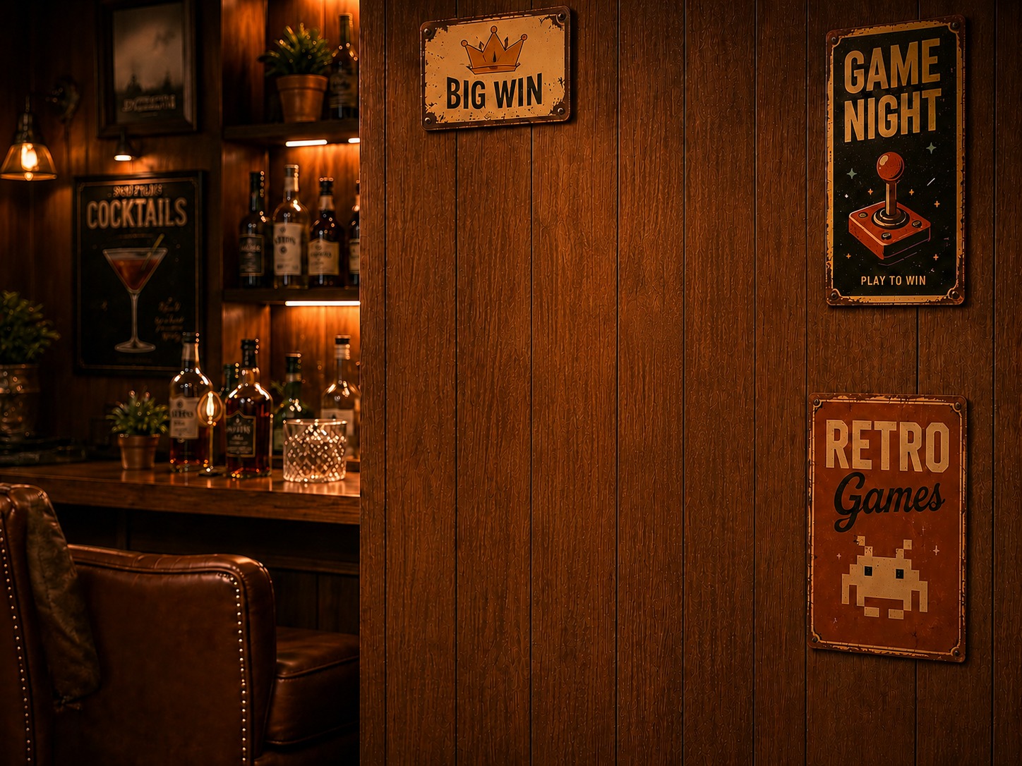 Home bar before slot machine toilet paper holder