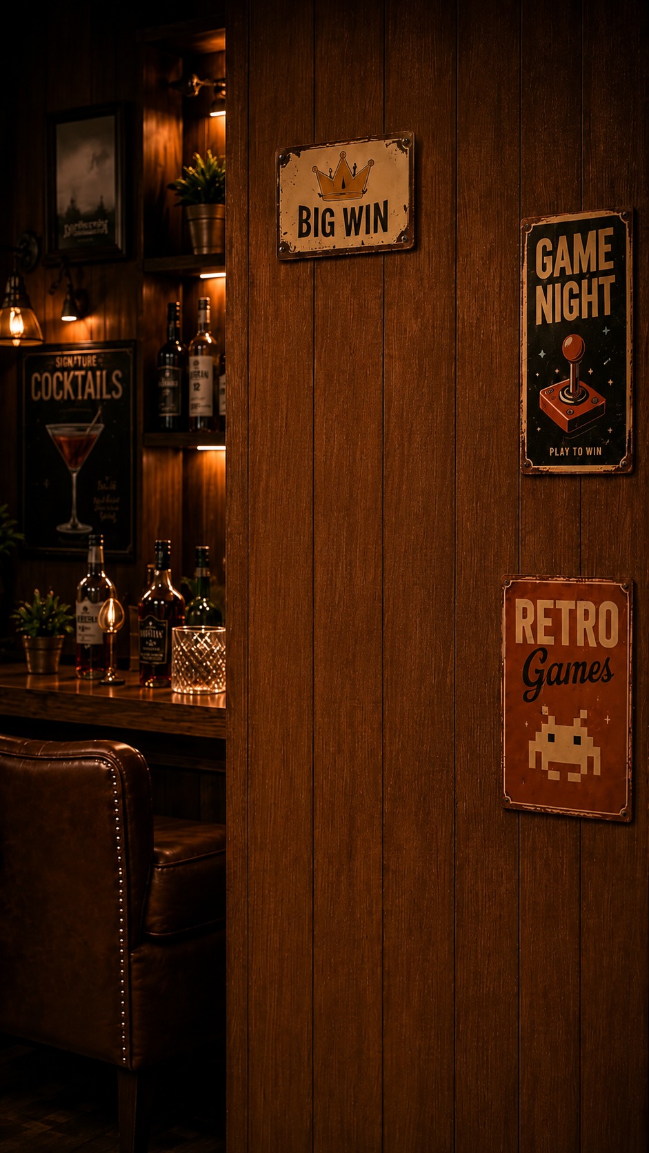 Home bar before slot machine toilet paper holder mobile view