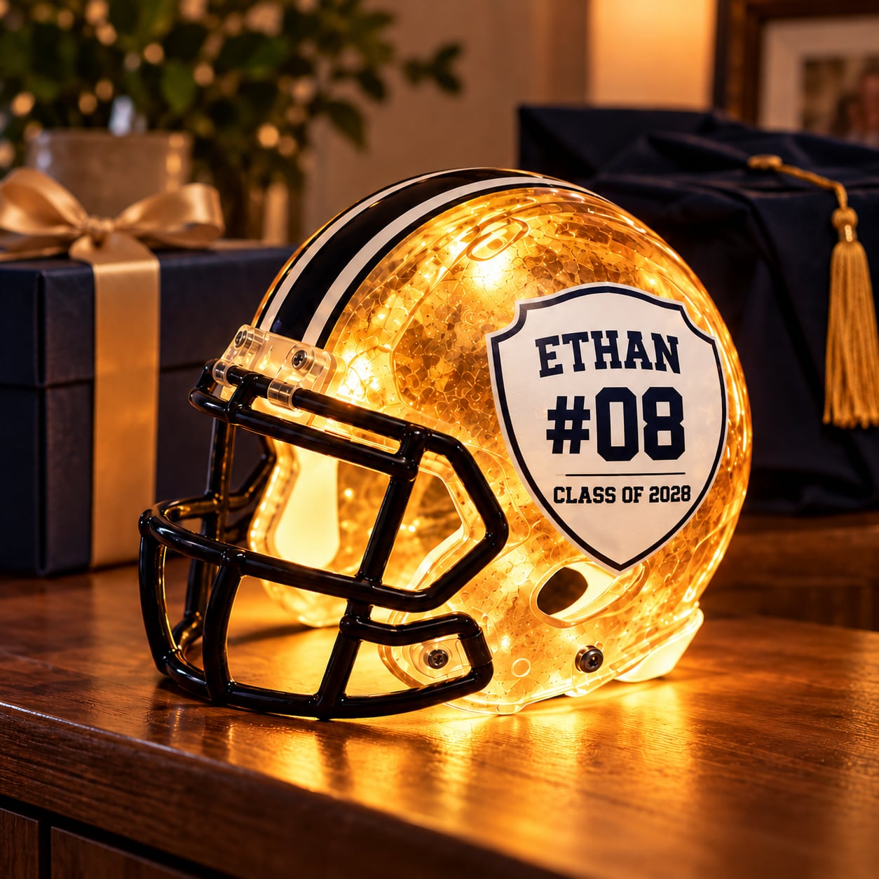 Illuminated Personalized Football Helmet Lamps