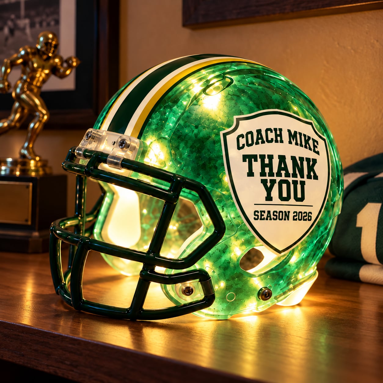 Custom Football Helmet LED Lamp Display
