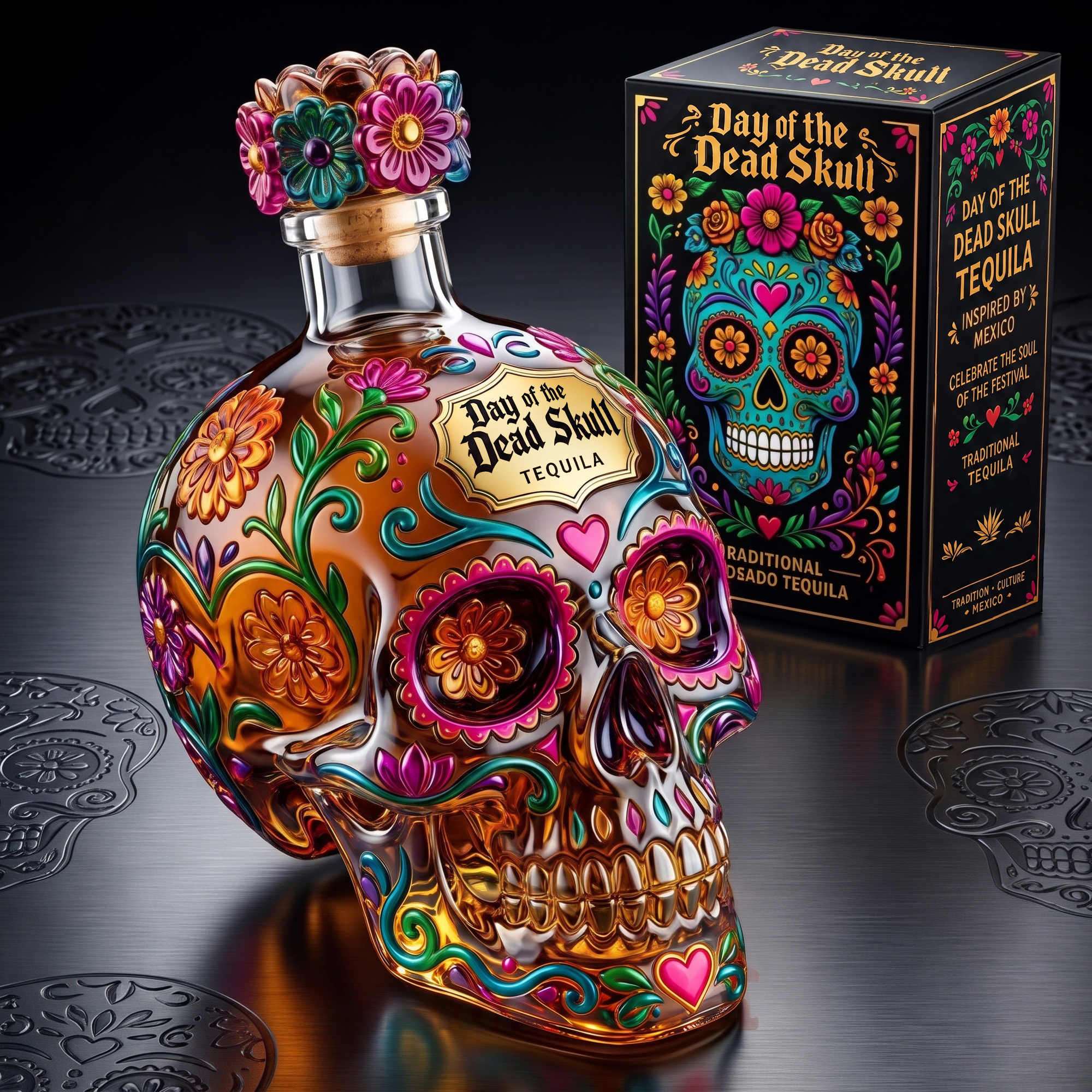 Day of the Dead Skull Bottle Product Size and Details